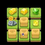 초록색 잔디 바닥 위에 보석 아이콘과 상자가 놓여 있고, 사용자가 상자를 이동하려고 하는 이미지