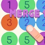 다채로운 숫자 원과 MERGE 13이라는 텍스트가 중앙에 있으며 손가락 아이콘이 숫자 1 위에 있는 이미지