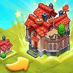 세 개의 작은 집이 큰 집으로 업그레이드되는 이미지