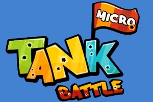 다채로운 알파벳으로 쓰인 TANK BATTLE와 MICRO가 적힌 깃발이 있는 이미지