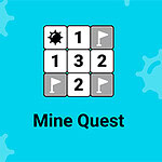 파란색 배경에 숫자와 깃발 아이콘이 있는 작은 3x3 그리드