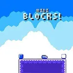 파란색과 구름이 있는 하늘 배경 위에 MINI BLOCKS!