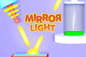 Mirror Light라는 텍스트와 함께 다양한 기구와 빛나는 요소가 있는 색감이 밝고 화려한 일러스트
