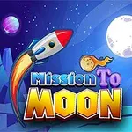 우주를 배경으로 로켓이 달을 향해 날아가는 장면