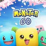 알록달록한 몬스터 캐릭터들이 웃고 있는 모습과 벚꽃 배경이 있는 이미지