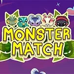 귀여운 몬스터들과 MONSTER MATCH라는 글자가 있는 보라색 배경 이미지
