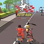 두 명의 라이더가 도로에서 나란히 오토바이를 타고 있는 장면