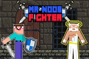 두 캐릭터가 검과 방패를 들고 있는 픽셀 아트 스타일 이미지