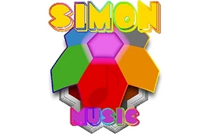 다양한 색상의 육각형 블록과 SIMON MUSIC이라는 텍스트가 있는 이미지