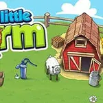 밭, 펌프, 양, 헛간, 그리고 귀여운 캐릭터가 있는 농장 장면