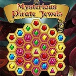 빨간 머리 해적 여성과 다채로운 보석이 배치된 육각형 보드