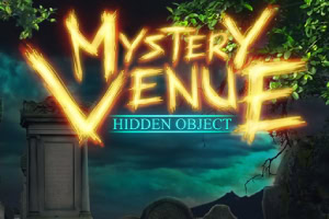 불타는 듯한 글씨로 MYSTERY VENUE라는 문구가 있는 어두운 배경의 이미지