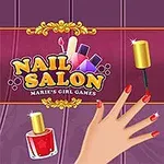 금발 소녀가 있는 네일 살롱의 삽화 이미지