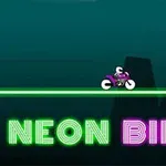 네온 배경 위에 자전거가 선을 따라 움직이며 아래에 NEON BIKER라는 네온 텍스트가 있는 이미지