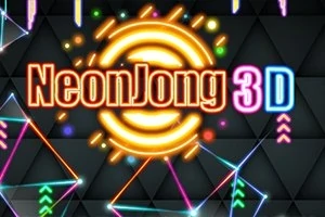 네온 색상의 다양한 기하학적 선과 NeonJong 3D라는 글자가 있는 화려한 배경