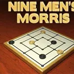 나인 맨스 모리스라는 글자와 여러 돌이 있는 보드 게임의 이미지
