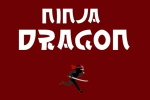 검은색 배경에 빨간 머리띠를 두른 닌자가 칼을 들고 달리고 있으며, 위에는 NINJA DRAGON이라는 텍스트가 적혀 있다
