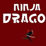 검은색 배경에 빨간 머리띠를 두른 닌자가 칼을 들고 달리고 있으며, 위에는 NINJA DRAGON이라는 텍스트가 적혀 있다