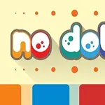 알록달록한 글씨로 no dots라고 적힌 이미지와 다양한 색의 점과 사각형들