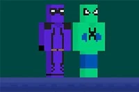 Noobpool과 Noobspider는 도시에서 몬스터와 총을 피해 안전 구역에 도달해야 합니다