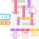 NUMBERS CROSSED라는 로고와 숫자들이 격자에 배열되어 있고, 손 모양 아이콘이 일부 숫자를 강조하고 있습니다