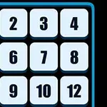 숫자 1부터 12까지 배열된 타일 퍼즐 이미지