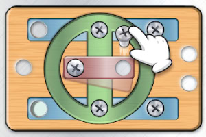 나무 배경에 원형 톱니와 손 모양 포인터가 있는 기계 장치