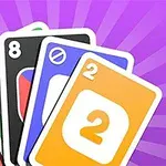 다섯 장의 색깔별 카드가 펼쳐져 있는 모습으로, 각각 빨간색, 초록색, 검은색, 파란색, 주황색 카드가 보라색 배경 위에 배열되어 있다