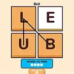 네 개의 타일에 L, E, U, B 알파벳이 있고, 알파벳이 선으로 연결되어 있는 이미지