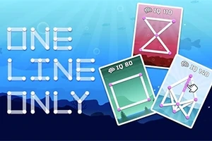 ONE LINE ONLY라는 문구와 세 개의 다양한 점 연결 도형 카드가 있는 이미지