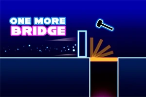 푸른 배경에 하얀 선으로 그려진 다리와 도구 아이콘, ONE MORE BRIDGE라는 텍스트가 포함된 이미지