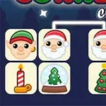 크리스마스 테마의 캐릭터와 아이콘이 있는 네모난 블록 배열