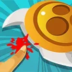 손가락이 날카로운 원형 톱날에 베인 모습