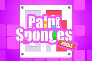 보라색 배경 위에 Paint Sponges라는 글자가 적힌 직사각형 퍼즐 이미지