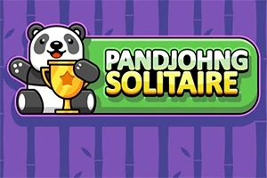 귀여운 팬더가 트로피를 들고 있는 모습과 PANDJOHNG SOLITAIRE라는 글자가 있는 이미지