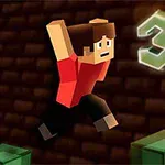 빨간 셔츠를 입은 캐릭터가 점프하고 있으며 옆에 숫자 3이 떠 있는 모습