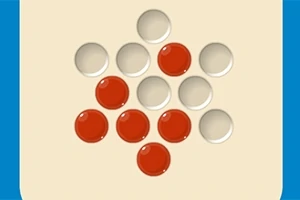 빨간색과 흰색 구슬이 육각형 모양으로 배열되어 있는 이미지