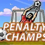 골키퍼가 공을 막는 장면과 PENALTY CHAMPS 21이라는 텍스트가 있는 이미지