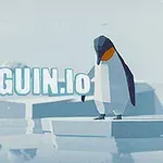 얼음 위에 서 있는 펭귄과 PENGUIN