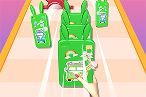 초록색 가방이 줄지어 놓여 있고 손이 그 중 하나를 잡으려는 모습