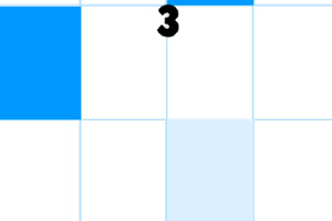 파란 타일과 숫자 3이 중앙에 있는 간단한 격자 무늬 이미지