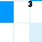 파란 타일과 숫자 3이 중앙에 있는 간단한 격자 무늬 이미지