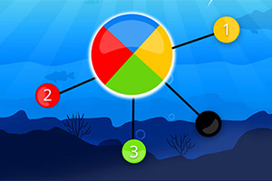 파란 배경에 여러 색상으로 나눠진 원과 번호가 붙은 작은 원들이 연결되어 있는 이미지