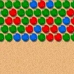 빨간색, 파란색, 초록색 공들이 격자 패턴으로 배열되어 있는 이미지