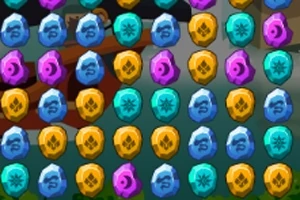 형형색색의 기호가 있는 보석 모양 아이콘들이 배열된 이미지