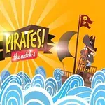 해적 깃발이 달린 해적선이 물결 위를 항해하고 있는 장면