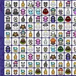 다양한 캐릭터 아이콘이 격자 형태로 배열된 이미지