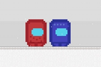 2인 플레이어 게임으로, 파란색과 빨간색 외계인이 깃발에 도달해야 합니다.