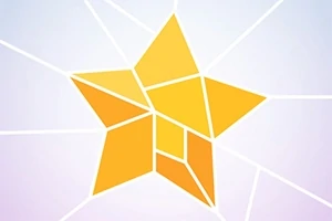 노란색으로 조각난 별 모양이 흰 선으로 구분되어 있는 이미지