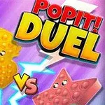 노란 오리 모양의 팝잇과 빨간 별 모양의 팝잇이 대결하는 이미지